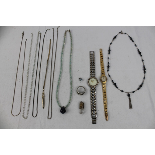 191 - Job Lot Of Silver, Necklaces, Watches etc.