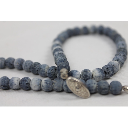 207 - Blue Coral Necklace,