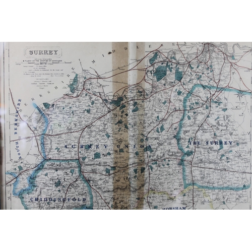 251 - Vintage Map of Surrey