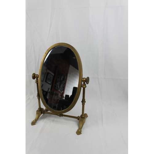 261 - Vintage Brass Table Mirror,. Dressing Table top mirror in mint condition