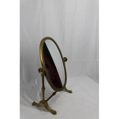 261 - Vintage Brass Table Mirror,. Dressing Table top mirror in mint condition