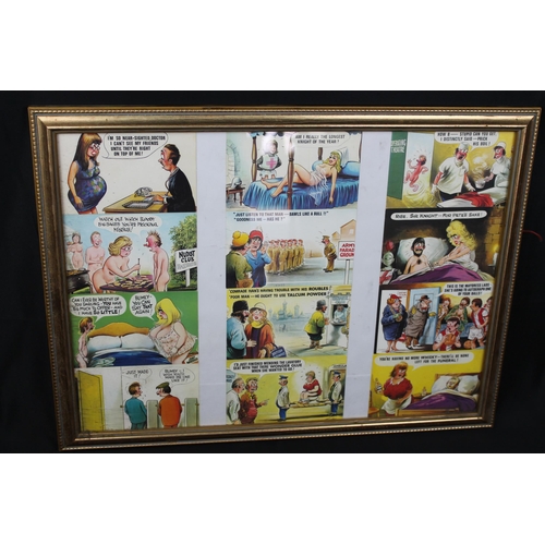 265 - Vintage Post Cards in Frame , Cats motives