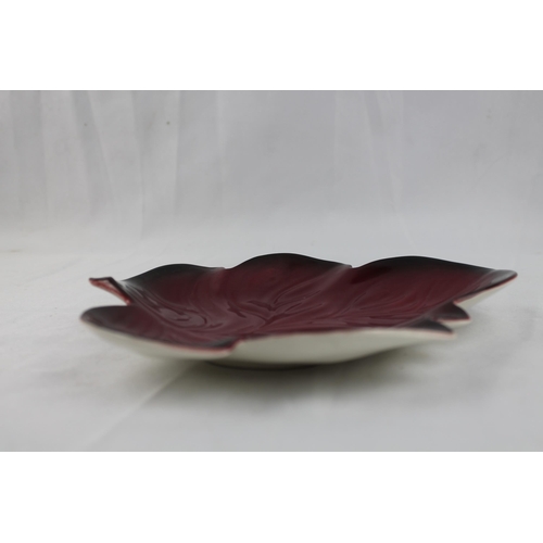 288 - Vintage Carlton Ware Rouge Royale  Art Deco Porcelain Leaf Dish 19 cm long