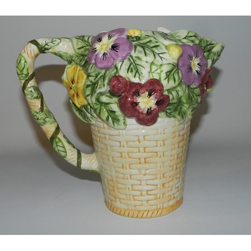 296 - Large Flower Pattern Jug apx 17.5cm height