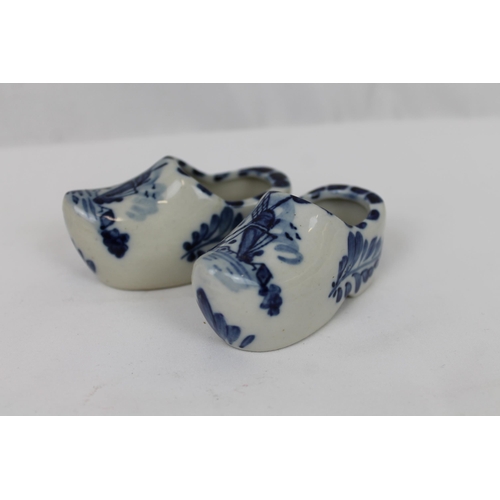 297 - Vintage Dutch Porcelain Shoes, 8 cm