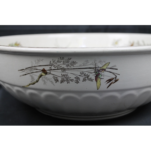 337 - Poppy , RH & S , (1824 ) Large Vintage Washing Bowl, 39 cm in diameter