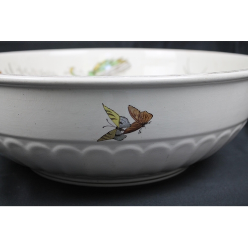 337 - Poppy , RH & S , (1824 ) Large Vintage Washing Bowl, 39 cm in diameter