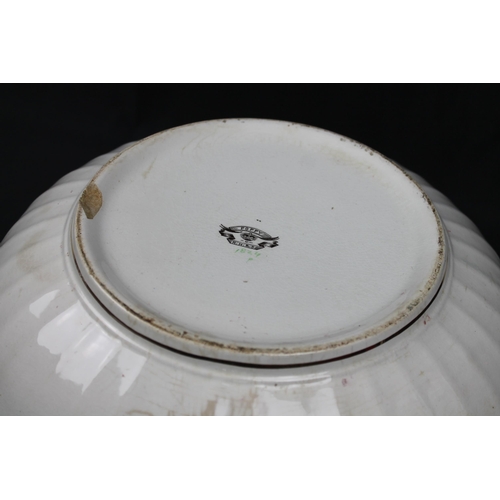 337 - Poppy , RH & S , (1824 ) Large Vintage Washing Bowl, 39 cm in diameter