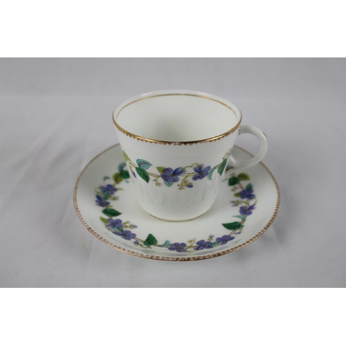 356 - Vintage Hand Painted tea Cup with Saucer, Saucer is 5 1/2 inches in diameter, 14cm, unknown pottery ... 