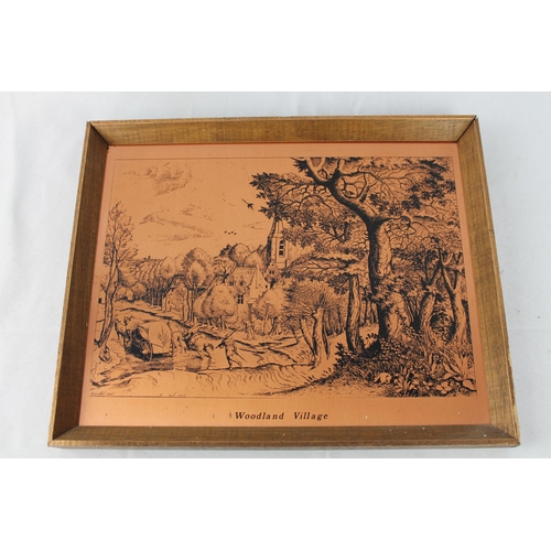 271 - cooper ware, Cooper Etching ,Pieter Bruegel, Woodland Village