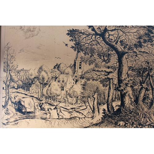 271 - cooper ware, Cooper Etching ,Pieter Bruegel, Woodland Village