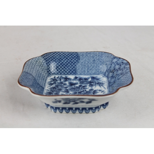 328 - De Huê 19th Century China to Vietnam Porcelain Bowl Blue and White Flowers, SIgned, 14 x 12.5 cm