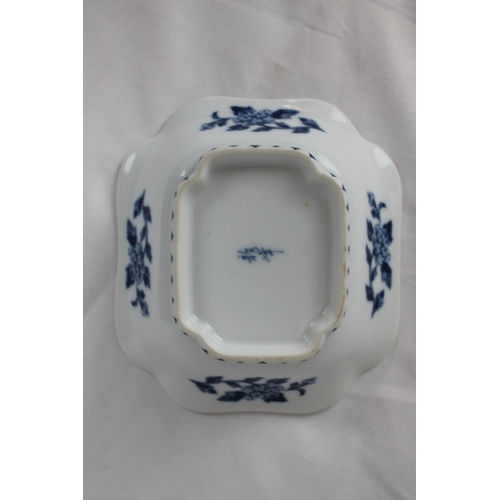 328 - De Huê 19th Century China to Vietnam Porcelain Bowl Blue and White Flowers, SIgned, 14 x 12.5 cm