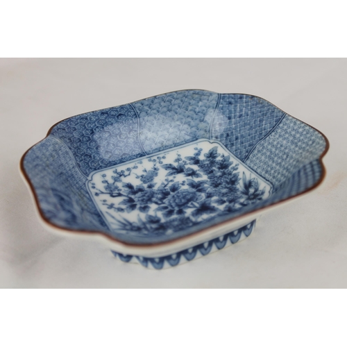 328 - De Huê 19th Century China to Vietnam Porcelain Bowl Blue and White Flowers, SIgned, 14 x 12.5 cm