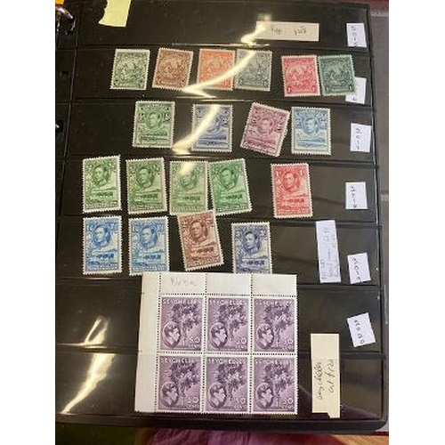 7 - Collections & mixed lots British Commonwealth s/bk pages in red SG album with soe better material st... 