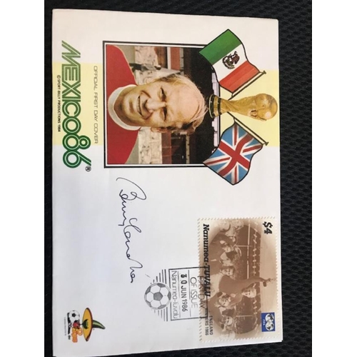 117 - Autographs 1986 Tuvalu FDC signed by Bobby Charlton (1) (S)