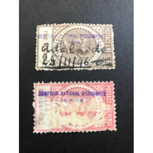 165 - South Australia 1887 50/- Revenue Barefoot, 2 faded pen cancel & 1890 £5 Barefoot 14 (thin)  SEE PHO... 