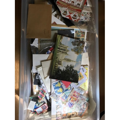 43 - Collections & mixed lots plastic crate of loose World in envelopes etc much GB (many 1000s) (B)