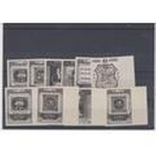 384 - Peru 1957 Stamp Centenary imperf gummed proofs in black (10) (s)