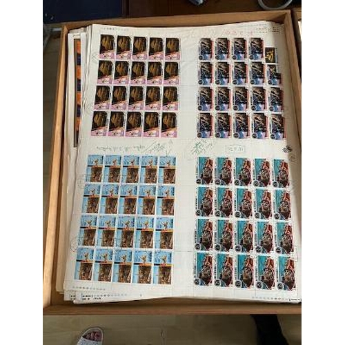 402 - Ras Al Khaima 1971 Safe Return of Apollo 14 uncut proof sheet of 4 cto Torn at bottom (1 item) (B)