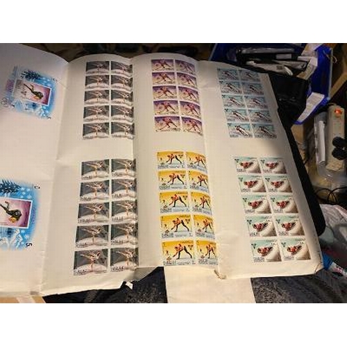 440 - Sharjah 1968 Winter Olympics imperf proof sheets one CTO (!) ( 2 items) (E)