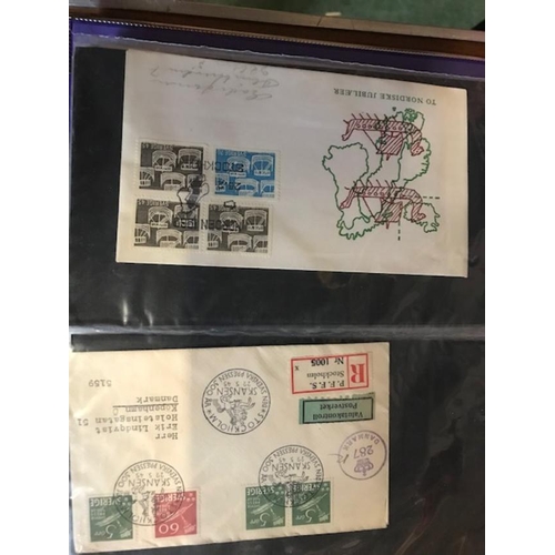 452 - Sweden cover album with earlier covers, mainly FDCs with all perf varieties on, (50 plus covers).