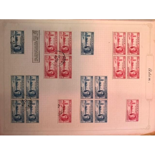 81 - Omnibus Issues 1945-6 Victory M&U blocks of 4 in singles.  (1022 approx)  (A)