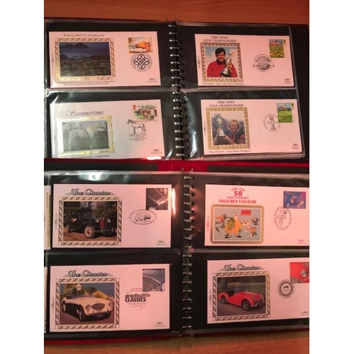 416 - GB First Day Covers, Benham small silks 1980-2003 in 25 albums.  (100s)  (3B)