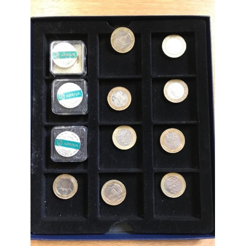 101 - Coins recent crowns for Alderney & UK Year proof sets for 2010, 2011, 2013 & 2014, Olympic 50p coins... 