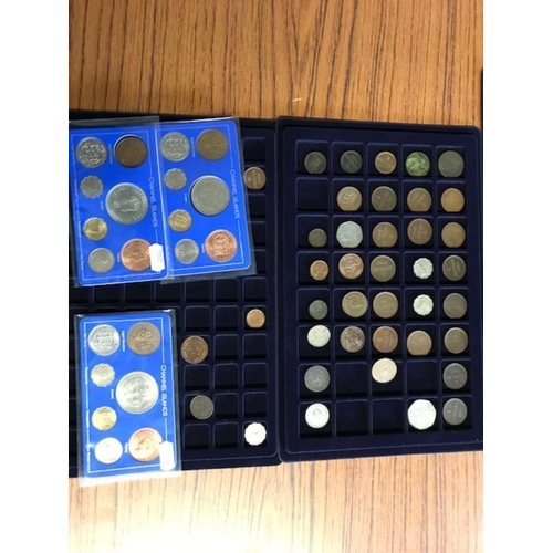 105 - Coins nsilver case mainly Channel Islands older bronze (dzns) (B)