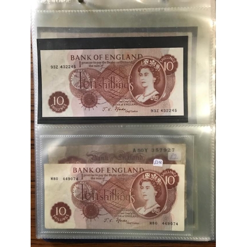 113 - Banknotes - England range of 1960s - 1990s notes. Face £82.  (A)