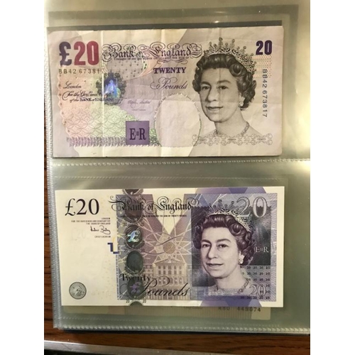 113 - Banknotes - England range of 1960s - 1990s notes. Face £82.  (A)