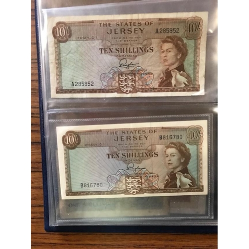 115 - Banknotes - Jersey range vals to £50 incl. Occupation 6d (2) & 1/-  Face £228.  (A)