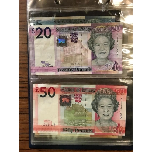 115 - Banknotes - Jersey range vals to £50 incl. Occupation 6d (2) & 1/-  Face £228.  (A)