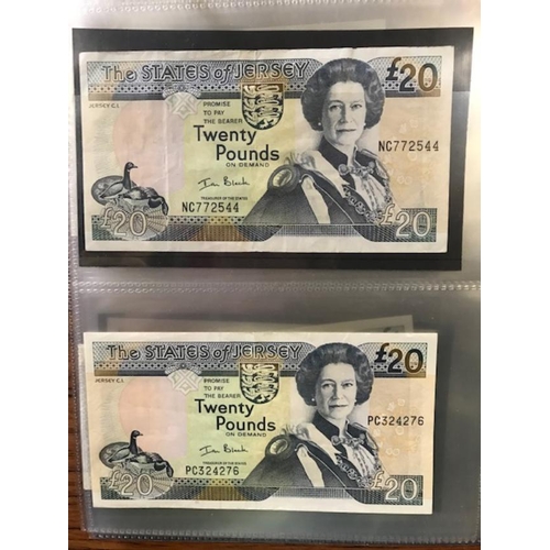 115 - Banknotes - Jersey range vals to £50 incl. Occupation 6d (2) & 1/-  Face £228.  (A)