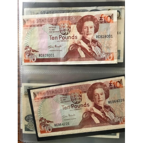 115 - Banknotes - Jersey range vals to £50 incl. Occupation 6d (2) & 1/-  Face £228.  (A)