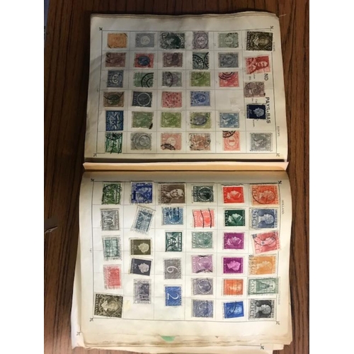 8 - Collections & Mixed Lots - Large box stuffed with stamps to sort, noted  Vintage Triumph album.  (10... 