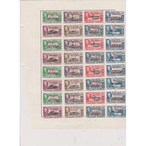 230 - Falkland Islands Dependencies 1944-5 set of 32 mint.  (32)  (E)