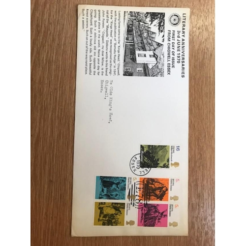 566 - GB First Day Covers Literary Chigwell Official. The Olde Kings Head is now owned by Lord Alan Sugar ... 