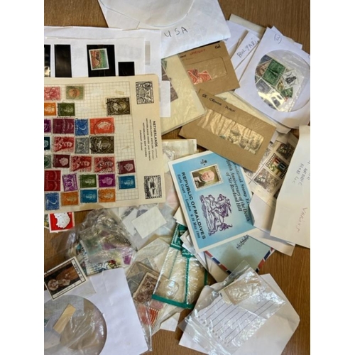 11 - Mixed lots large box with quantities of leaves inc earlier GB, much loose in envelopes even a vintag... 