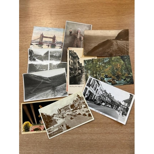 86 - Postcards - Box with misc, earlier cards, plus a few photos.  (few 100s)  (B)