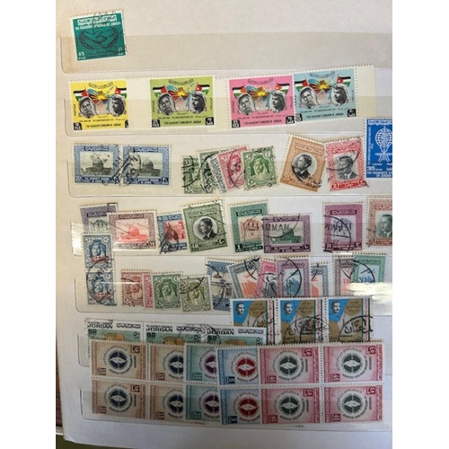 30 - Middle East in blue stockbook 26 sides with some mint difinitive sets and usefuol miniature4 sheets ... 