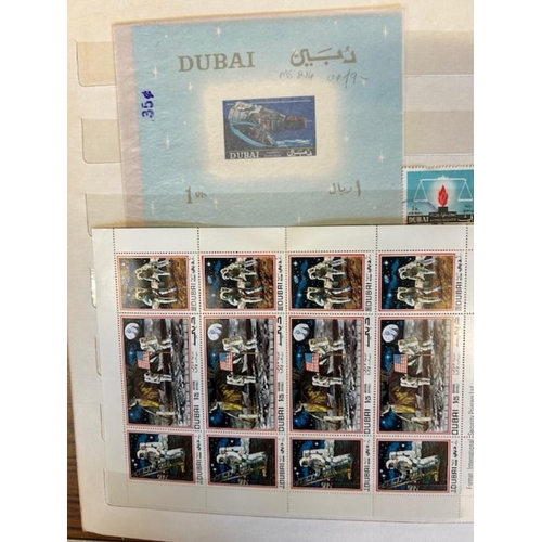 30 - Middle East in blue stockbook 26 sides with some mint difinitive sets and usefuol miniature4 sheets ... 