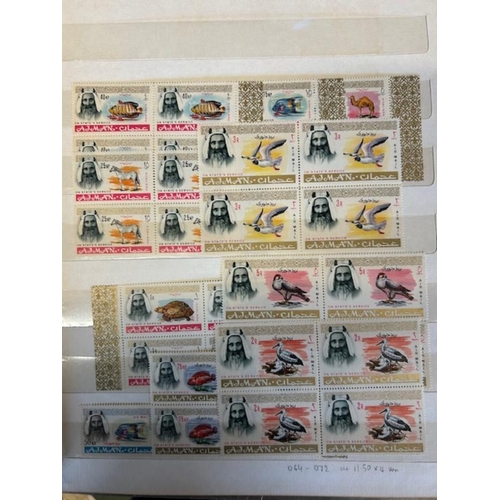 30 - Middle East in blue stockbook 26 sides with some mint difinitive sets and usefuol miniature4 sheets ... 