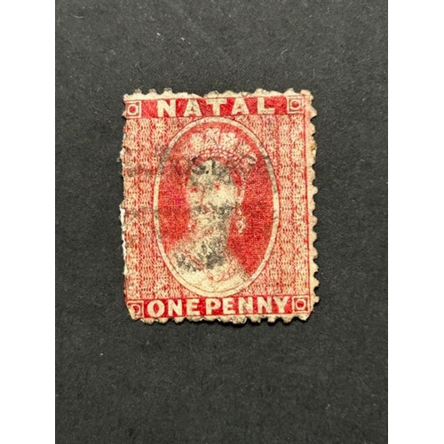 348 - Natal 1875-6 1d SG 77 bright red, average used.  (1)  (S)