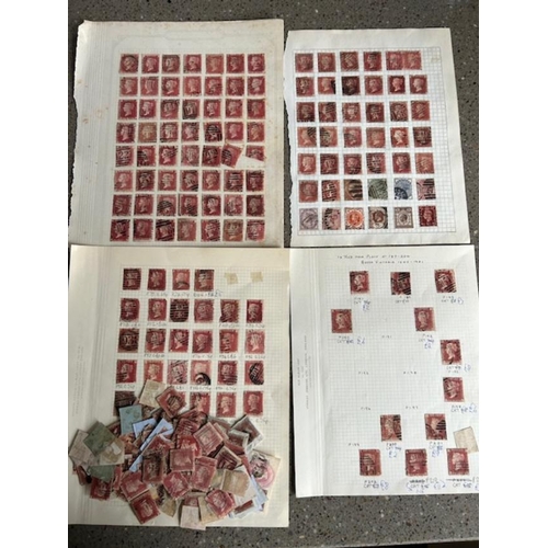 484 - GB Queen Victoria Line Engraved. Accum. of 1d reds, all types, noted unused, also a few others.  (32... 