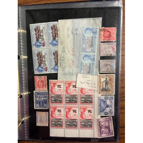 12 - Collection in black s/bk of BCW with good Indian Convention States, Gibraltar, Mauritius, Sierra Leo... 