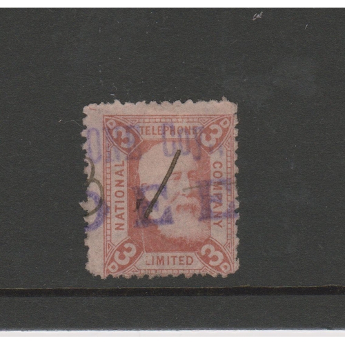 101 - Cinderella's Telephone Stamps 1884 National Telephone Co. 3d used Dundee Cancel.  (1)  (S)