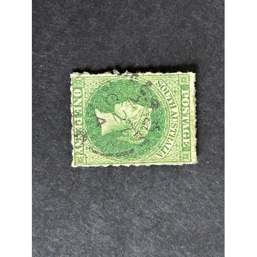 172 - Australian States: South Australia 1860-9 1d yellow green SG19. Fine used. (1) (S)