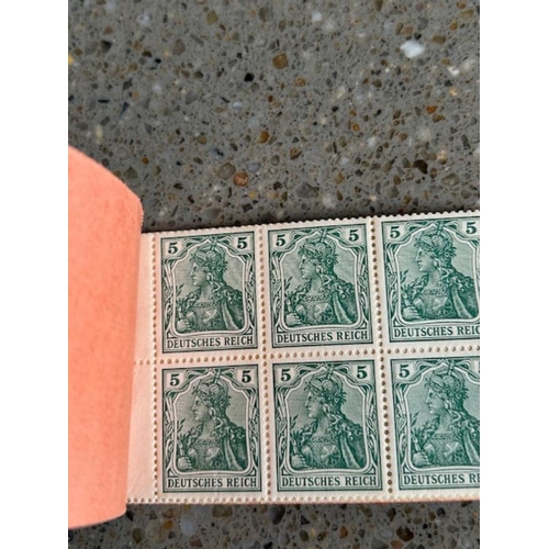 308 - Germany - Germania 2Mk booklet with 3 panes of 5pf green & 10pf, just 2 stamps. (1) (S)